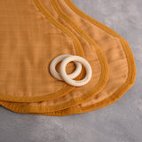 Anvi Baby Set of 3 Organic Bamboo Burp & Bib Cloth - Mustard