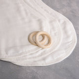 Anvi Baby Set of 3 Organic Bamboo Burp & Bib Cloth - White