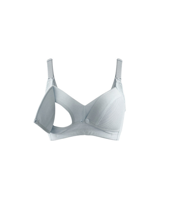 Okus Comfy Cotton Maternity & Nursing Bra - Light Grey - Laadlee