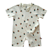 Tickle Lil Peacan Organic Short Zip Baby Playsuit