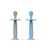 Matchstick Monkey Training Toothbrush With Stopper Mint Green and Light Blue (Pack of 2)