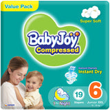 BabyJoy Compressed Diamond Pad Diaper, Value Pack Junior Xxl Size 6, 16Kg+ - 19Pcs