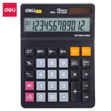 Deli Desktop Calculator Plastic 12 Digits Black Em01420