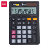Deli Mini Desk Calculator Plastic 12 Digits Black Em01320