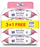 Cool & Cool Baby Wipes Extra Large Pack of 4 - 336pcs