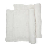 Anvi Baby Set of 2 Organic Muslin Bath Towel - White Lotus