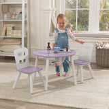 Kidkraft Round Storage Table & 2 Chair Set - Lavender