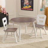 Kidkraft Round Storage Table & 2 Chair Set- Gray Ash