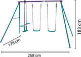 Plum Jupiter Double Swing & Glider Set - Purple/Teal - Laadlee