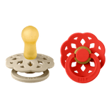 BIBS Pacifier Boheme 2 PACK Latex Size 1 - Vanilla/Candy Apple