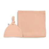 Anvi Baby Organic Bamboo Beanie & Swaddle Set - Just Peachy