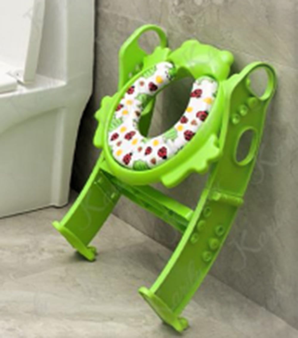 Karibu Frog Shape Cushion Potty seat with Ladder - Green - Laadlee