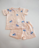 Tickle Tickle Organic Muslin Shorts and Tee Set - Toby Turtle - Laadlee