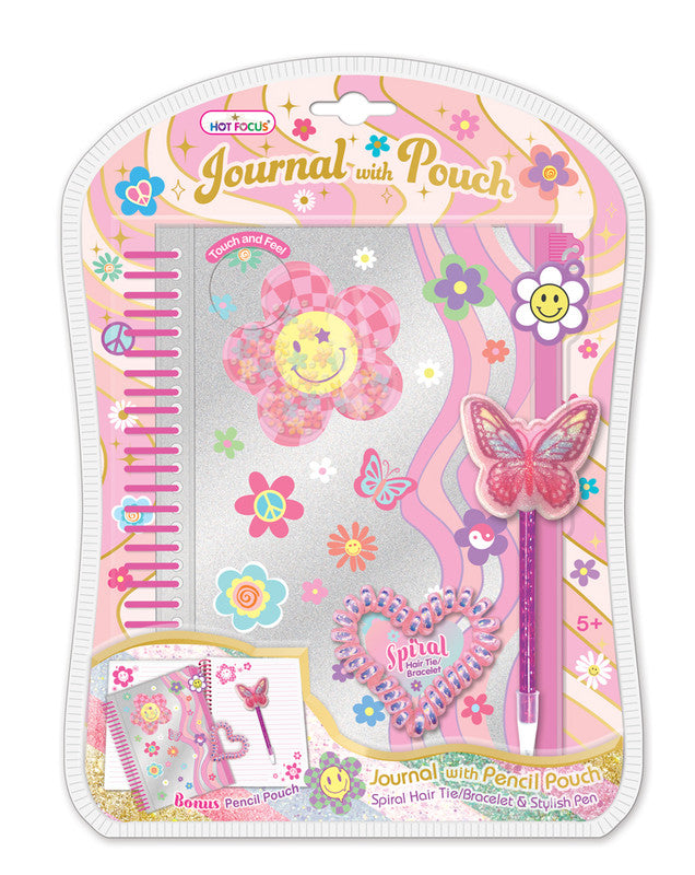 Hot Focus Groovy Flower Journal With Pouch - Laadlee