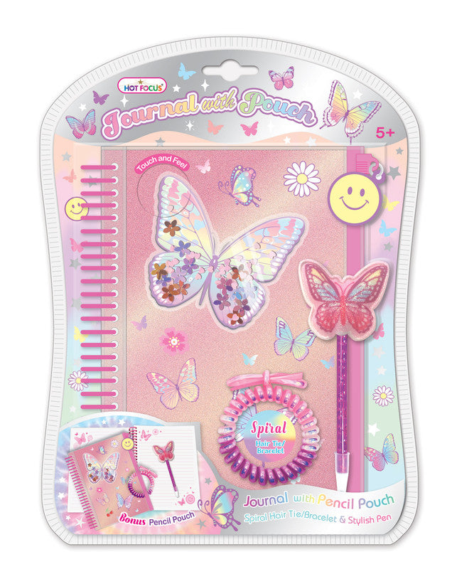 Hot Focus Tie Dye Butterfly Journal With Pouch - Laadlee