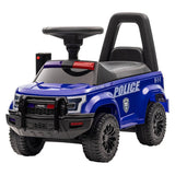 MYTS Boy's Police Ride-On Push Car With Siren, Megaphone And Storage - Blue