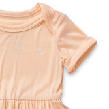 Anvi Baby Organic Bamboo Spandex Onesie Dress - Peach