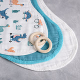 Anvi Baby Set of 3 Organic Bamboo Burp & Bib Cloth - Dino Circus