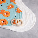 Anvi Baby Set of 3 Organic Bamboo Burp & Bib Cloth - Lion hearted