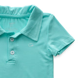 Anvi Baby Bamboo Spandex Polo T-Shirt 2Y-4Y - Aqua Blue