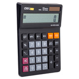 Deli Desktop Calculator Plastic 12 Digits Black Em01420