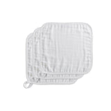 Anvi Baby Set of 3 Organic Bamboo Face Cloth - White