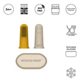 Matchstick Monkey Finger Toothbrush and Case Grey and Mint Green (Pack of 2)