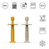 Matchstick Monkey Training Toothbrush With Stopper Lion and Giraffe (Pack of 2)