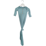 Anvi Baby Knotted Gown & Beanie Set - Soft Sage