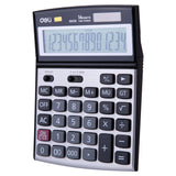Deli Calculator Metal 14 Digits Silver 39229