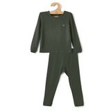 Anvi Baby Bamboo Spandex Pajama 18m-24m - Dark Green