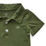 Anvi Baby Bamboo Spandex Polo T-Shirt 18M-24M - Dark Green