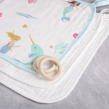 Anvi Baby Set of 3 Organic Bamboo Face Cloth - Mermaids