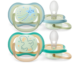 Philips Avent Ultra Air Soother Nighttime 0M-6M Boy - 2 Pcs