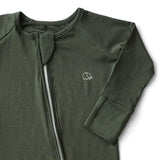 Anvi Baby Organic Zipper Sleepsuit - Dark Green