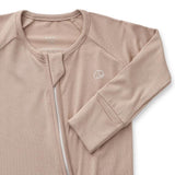 Anvi Baby Organic Zipper Sleepsuit - Mocha