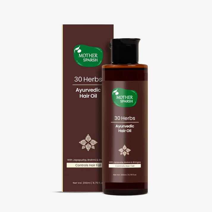 Mother Sparsh 30 Ayurvedic Herbs Hair Oil - 200ml - Laadlee