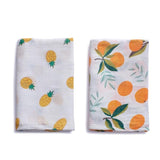 Anvi Baby Set Swaddle - Tangerine & Pineapple