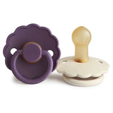 Frigg Daisy Latex Baby Pacifier 0M-6M ,Pack of 2 , Violet Dream / Cream - Size 1