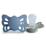 Frigg Butterfly Anatomical Silicone Baby Pacifier 0M-6M ,Pack of 2 , Ocean View / Sage - Size 1