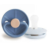 Frigg Little Viking Silicone Baby Pacifier 0M-6M ,Pack of 2 , Ocean View / Powder Blue - Size 1