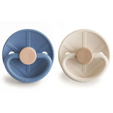 Frigg Little Viking Silicone Baby Pacifier 6M-18M ,Pack of 2 , Ocean View / Cream - Size 2