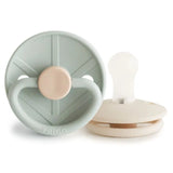 Frigg Little Viking Silicone Baby Pacifier 6M-18M ,Pack of 2 , Sage / Cream - Size 2