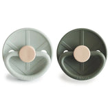 Frigg Little Viking Silicone Baby Pacifier 6M-18M ,Pack of 2 , Sage / Olive - Size 2