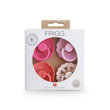 Frigg Round Latex Baby Pacifier 6M-18M Pack of 4 Rosy Romance - Size 2