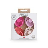 Frigg Round Silicone Baby Pacifier 6M-18M Pack of 4 Rosy Romance - Size 2