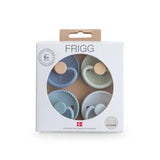 Frigg Round Silicone Baby Pacifier 6M-18M Pack of 4 Skyline Serenity - Size 2