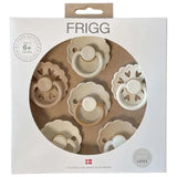 Frigg Round Latex Baby Pacifier 6M-18M Pack of 6 Cinnamon Charm - Size 2