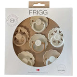Frigg Round Silicone Baby Pacifier 0M-6M Pack of 6 Cinnamon Charm - Size 1