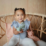 Mushie Robot Rattle Teether - Cambridge Blue